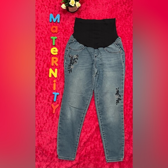 Ladies maternity 10 a:glow jegging embroidery flowers pants - Picture 9 of 15